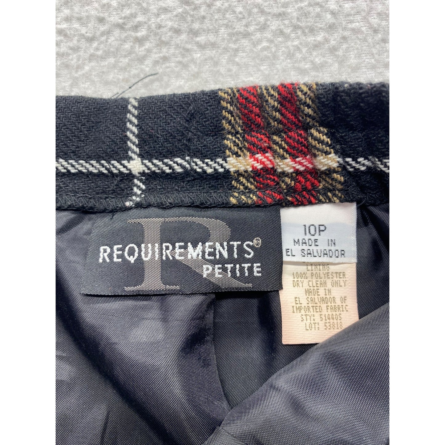 Vintage Requirements Petite Plaid Fringe Maxi Skirt Back Slit Size 10P #7202