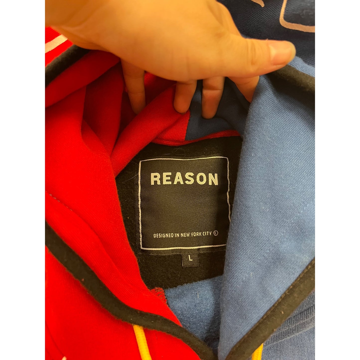 Colorblock Hoodie With Graphic Print By Reason #8926