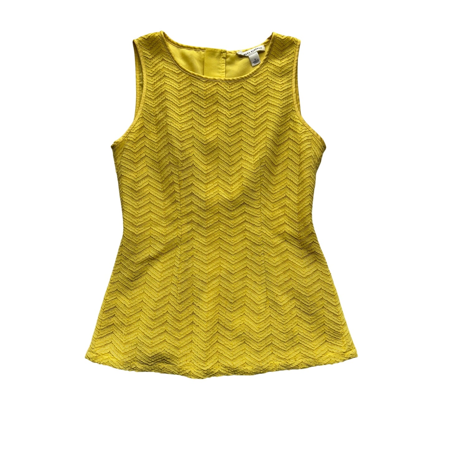 Chevron Textured Yellow Sleeveless Top By Banana Republic Size 0 #9302
