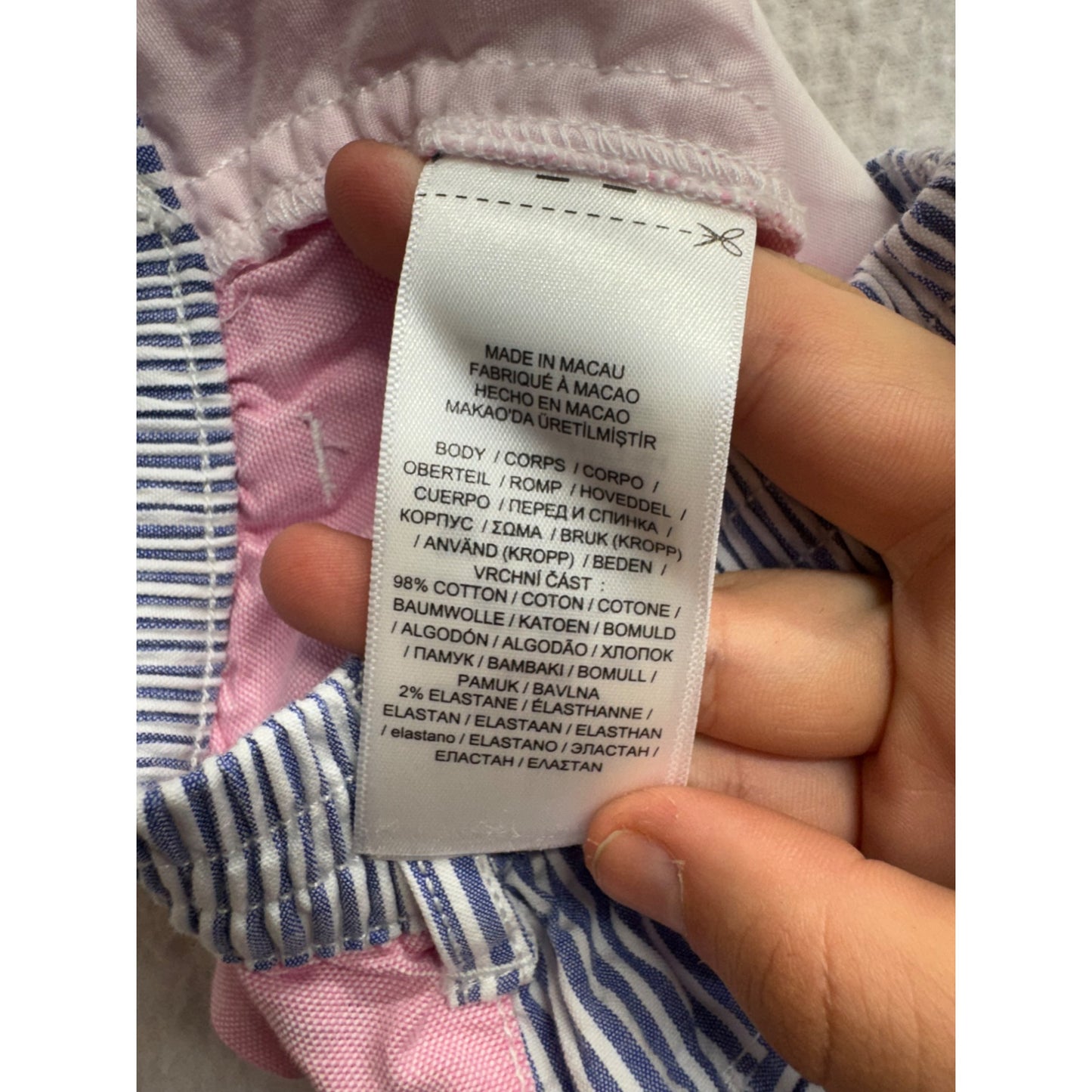 Ralph Lauren Baby Boys 12M Colorblock Shorts Cotton Striped & Solid Pink #7966