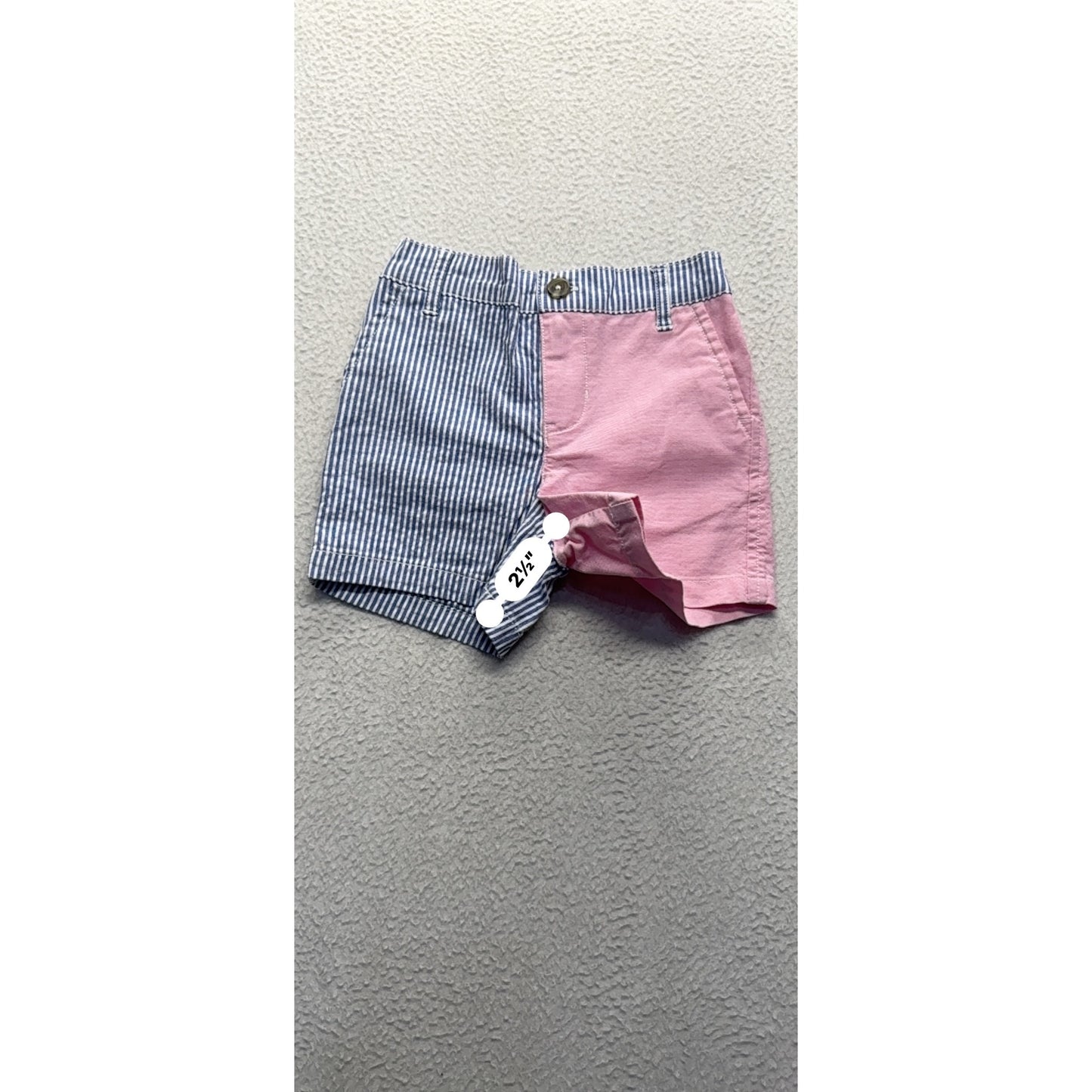 Ralph Lauren Baby Boys 12M Colorblock Shorts Cotton Striped & Solid Pink #7966