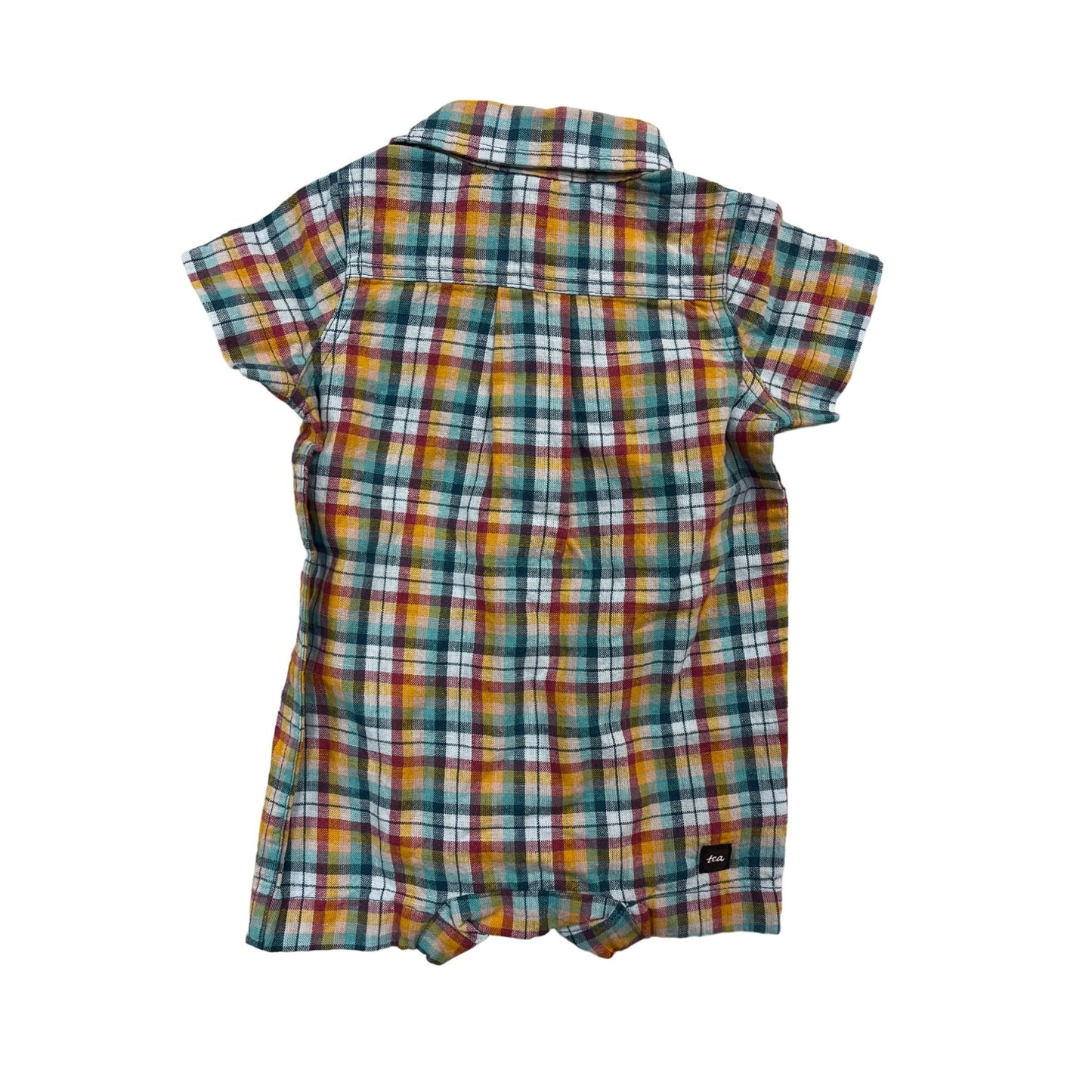 Baby Plaid Button Up Romper #2621