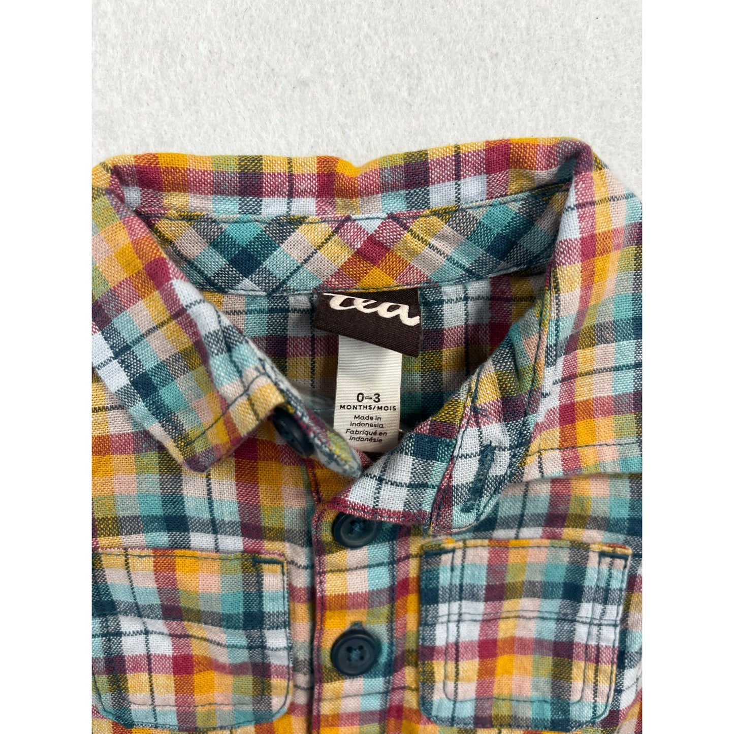 Baby Plaid Button Up Romper #2621