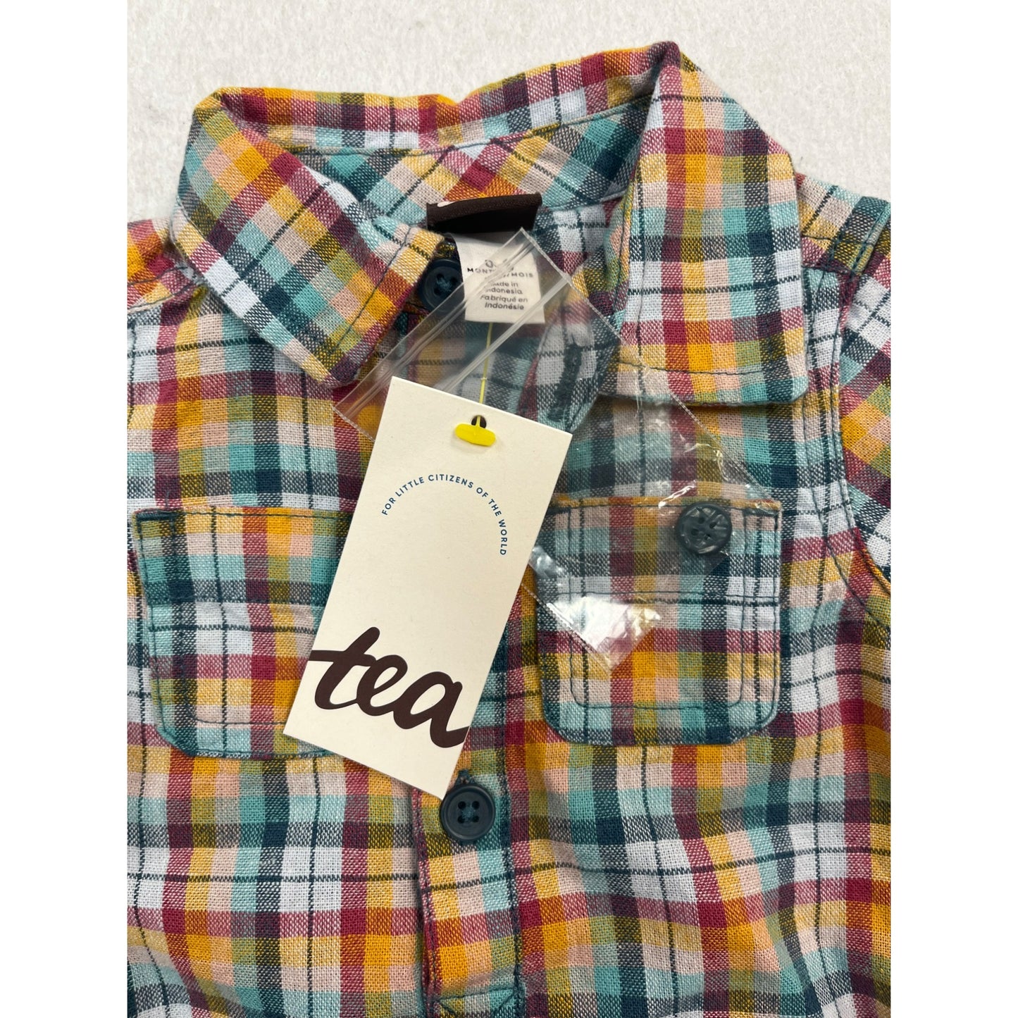 Baby Plaid Button Up Romper #2621