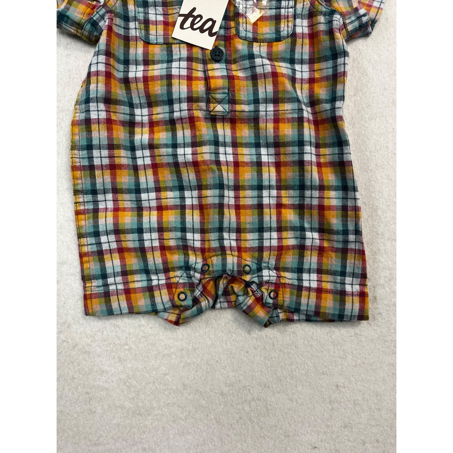 Baby Plaid Button Up Romper #2621