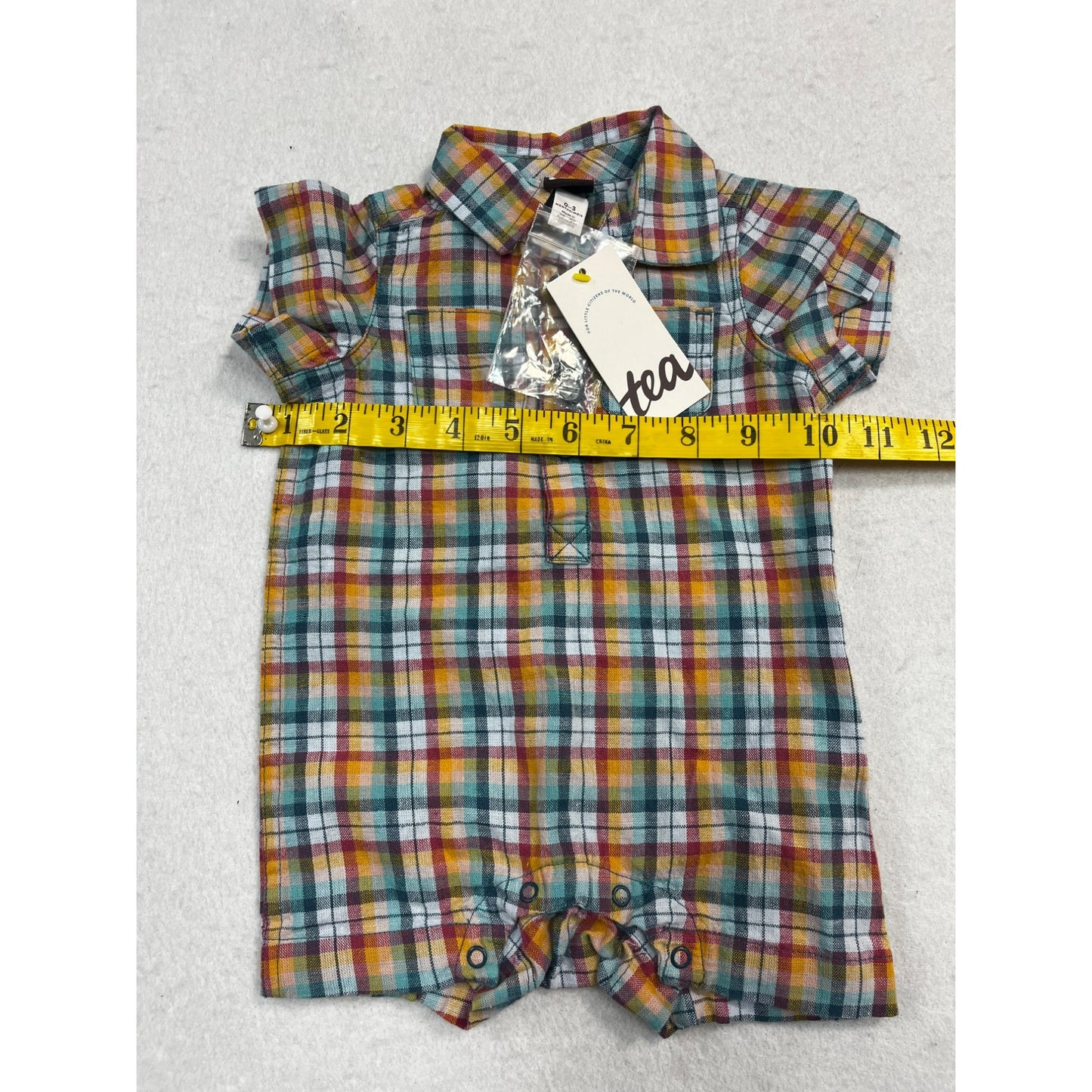 Baby Plaid Button Up Romper #2621