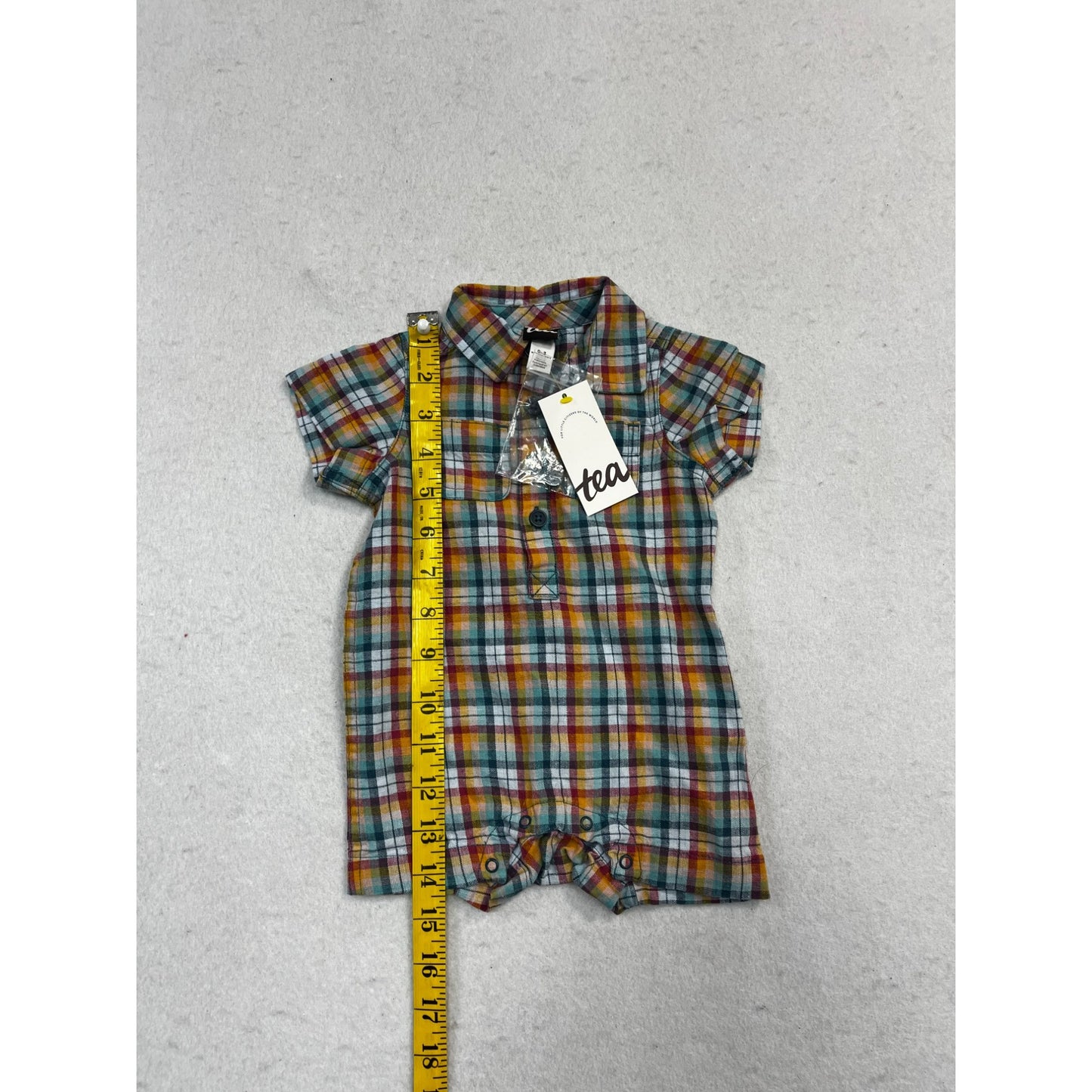 Baby Plaid Button Up Romper #2621