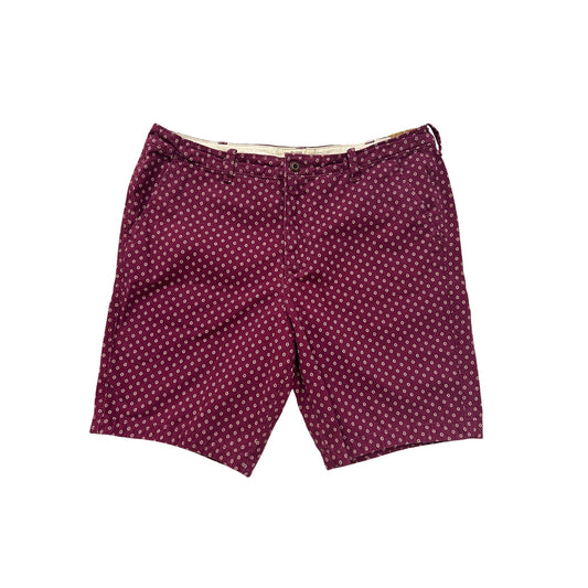Hollister Classic Fit Burgundy Patterned Cotton Shorts Size 38 #6599