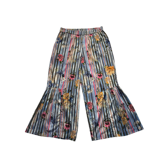 Tolani Collection Striped Floral Wide-Leg Pants Small SP 267B