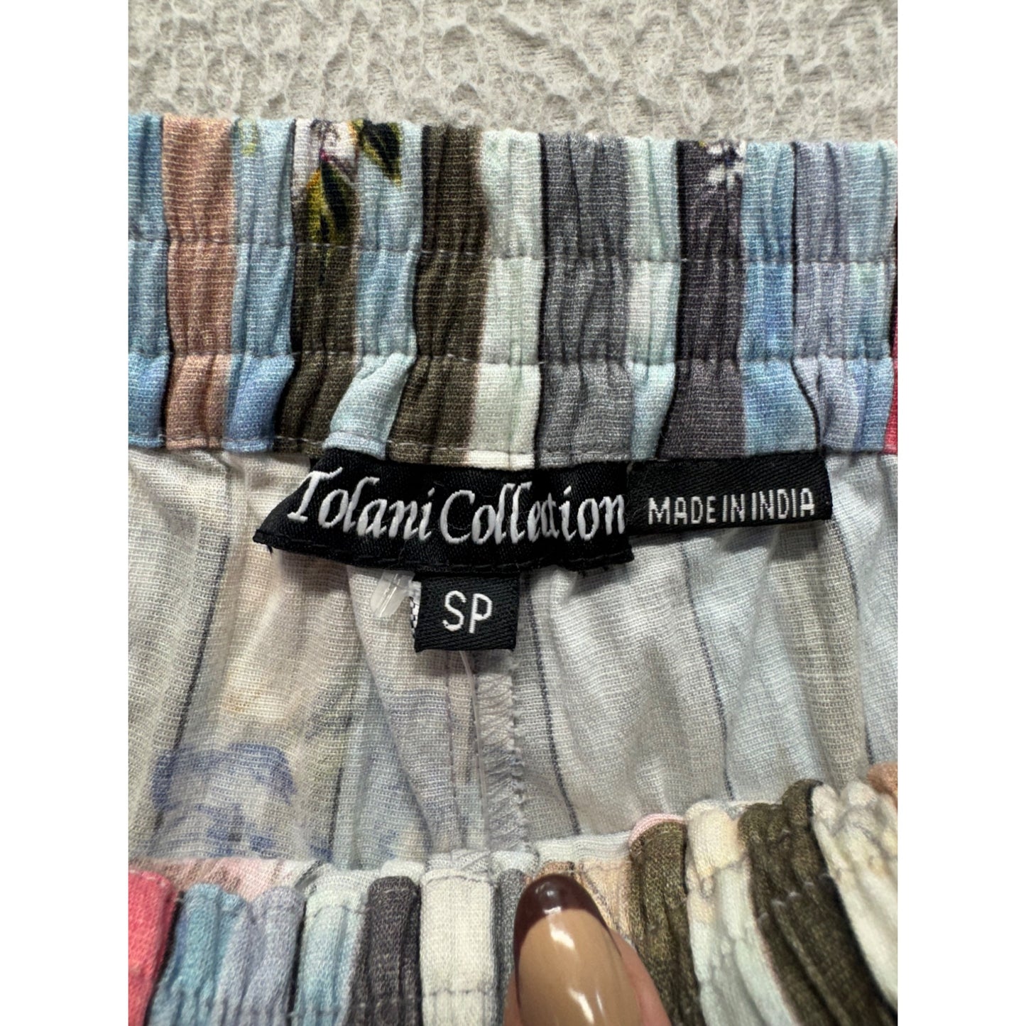 Tolani Collection Striped Floral Wide-Leg Pants Small SP 267B