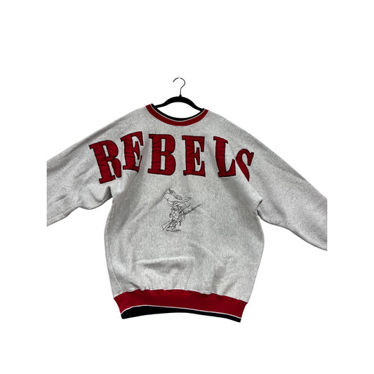 Vintage Legends Athletic Rebels Graphic Sweatshirt Red & Gray Crewneck #141A