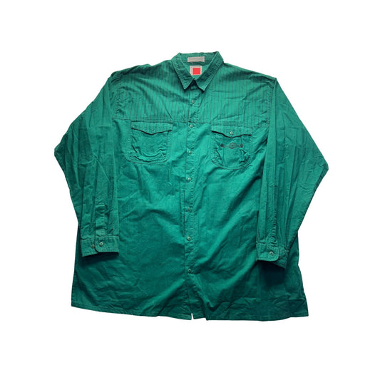 VTGColor Works 2XLT Green Cotton Button-Up Shirt #9066