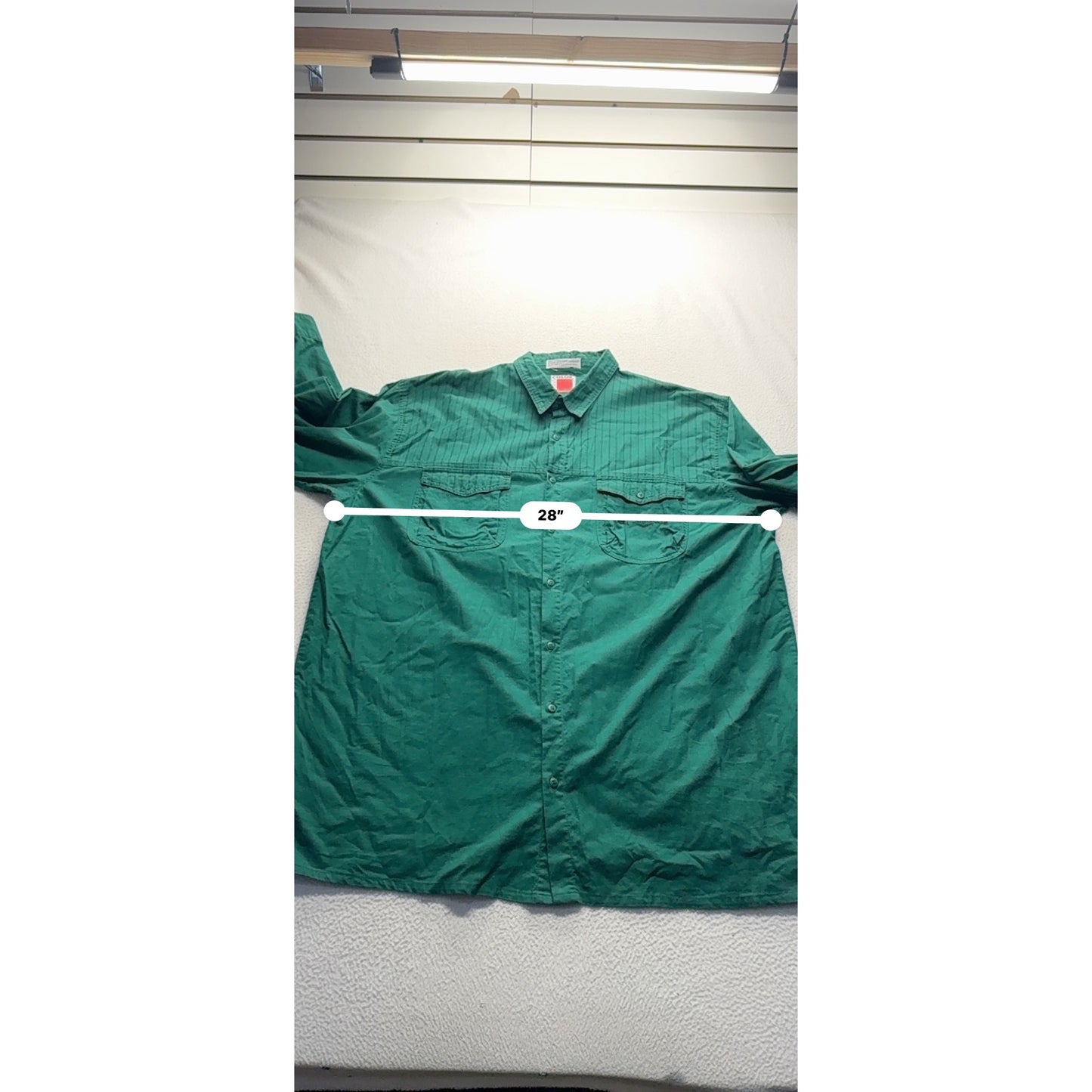 VTGColor Works 2XLT Green Cotton Button-Up Shirt #9066