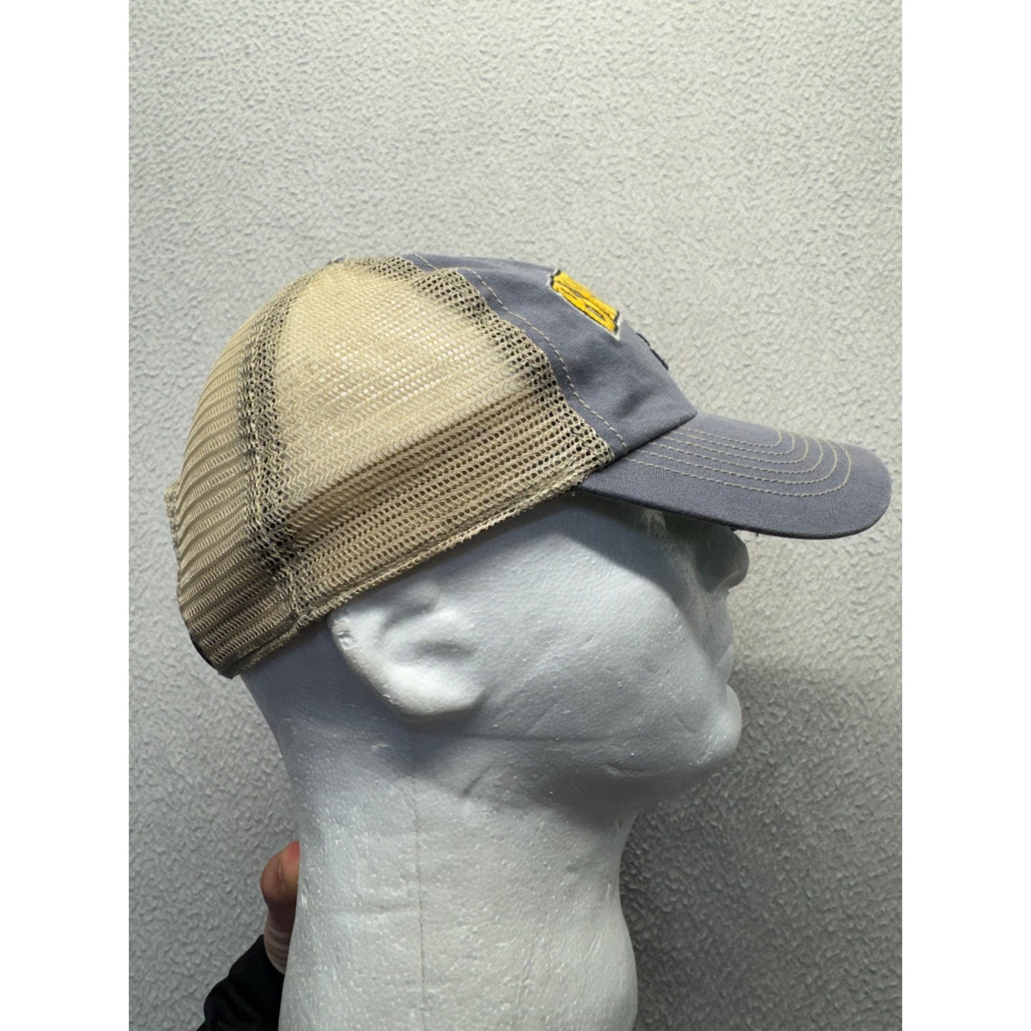 Brewers Adjustable Mesh Back Baseball Cap Gray & Beige Embroidered Logo #9786