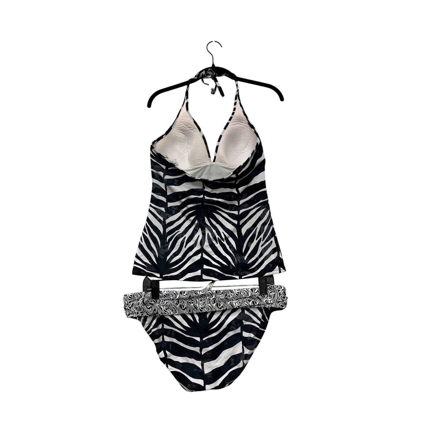 Kenneth Cole Zebra Print Tankini Swim Set XL/36B #8995