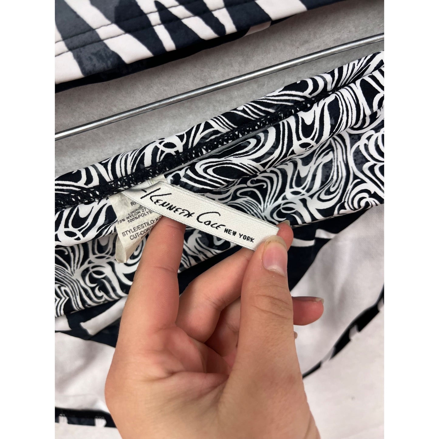 Kenneth Cole Zebra Print Tankini Swim Set XL/36B #8995