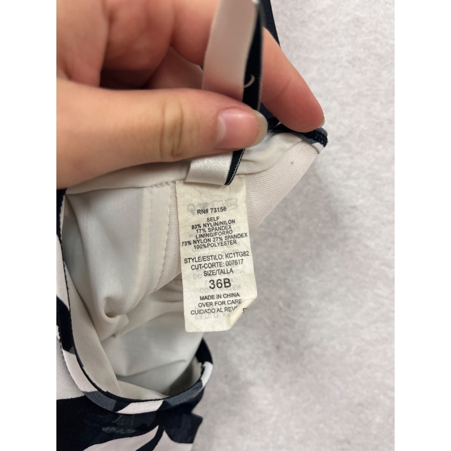 Kenneth Cole Zebra Print Tankini Swim Set XL/36B #8995