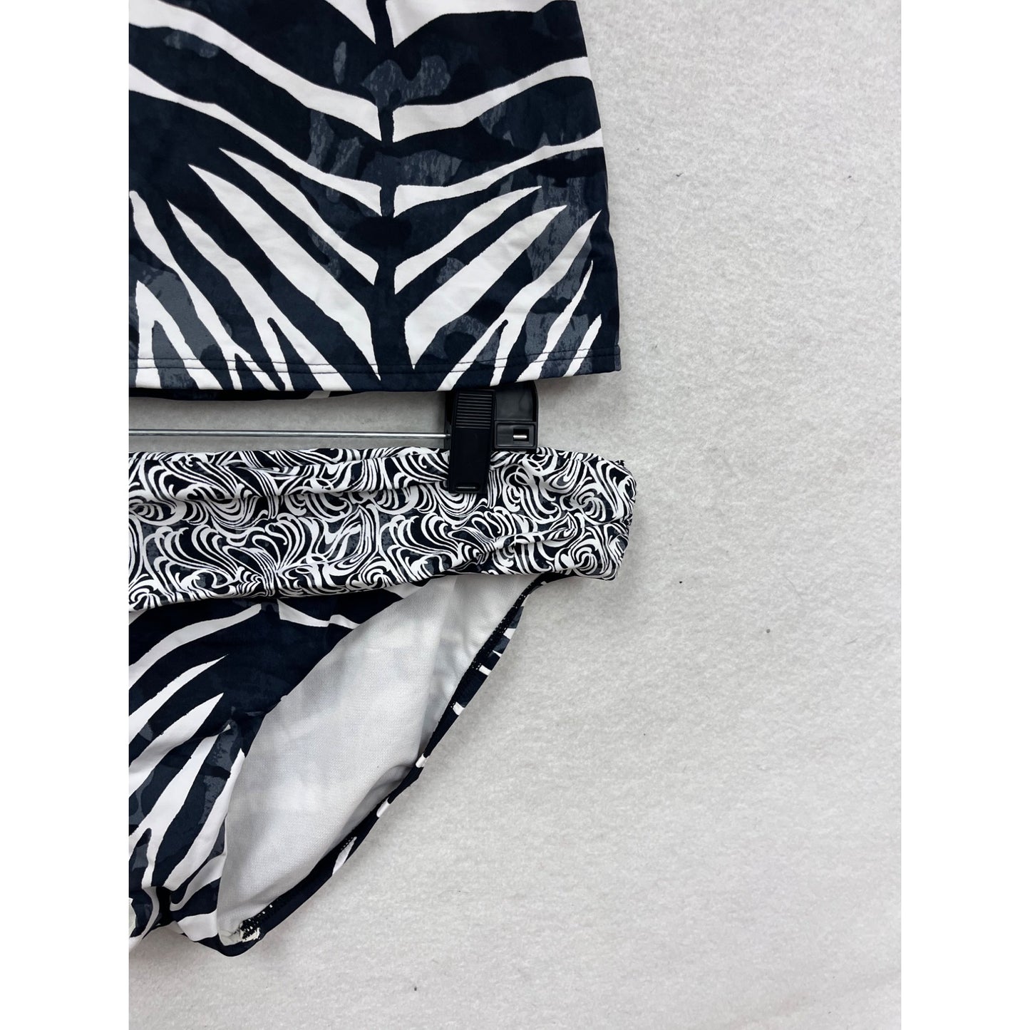 Kenneth Cole Zebra Print Tankini Swim Set XL/36B #8995