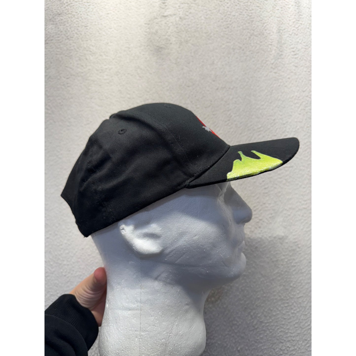 Ghostbusters Snapback Hat With Embroidered Logo & Neon Green Brim Detail #9762