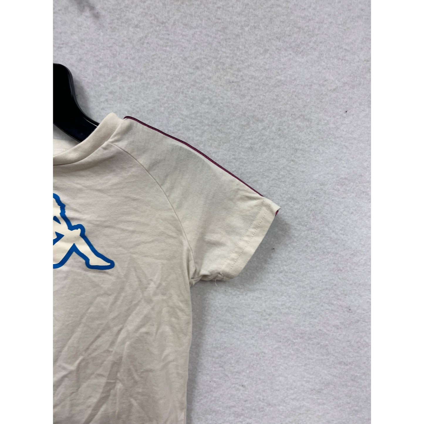 Kappa Girls 3T White Short Sleeve T-Shirt With Logo & Shoulder Stripe Detail #6936