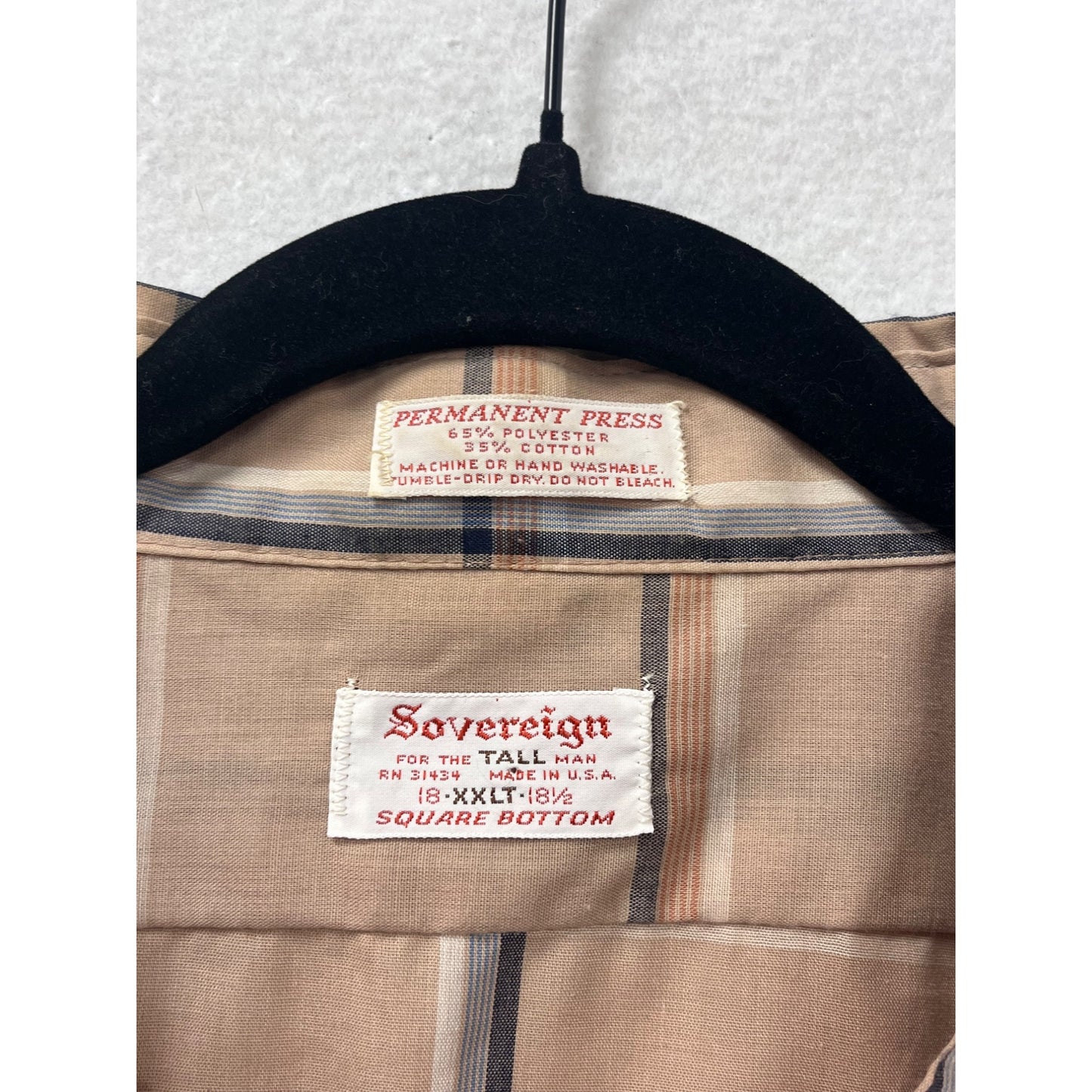 Vintage Sovereign 2XLT Plaid Button-Up Shirt #8435