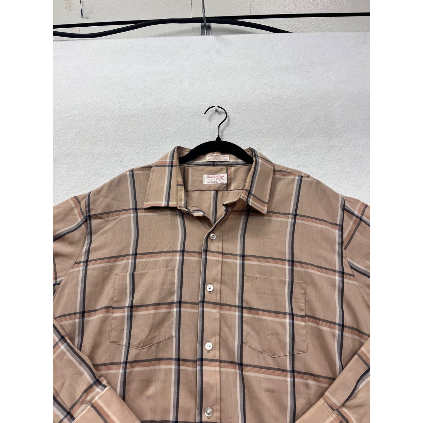 Vintage Sovereign 2XLT Plaid Button-Up Shirt #8435