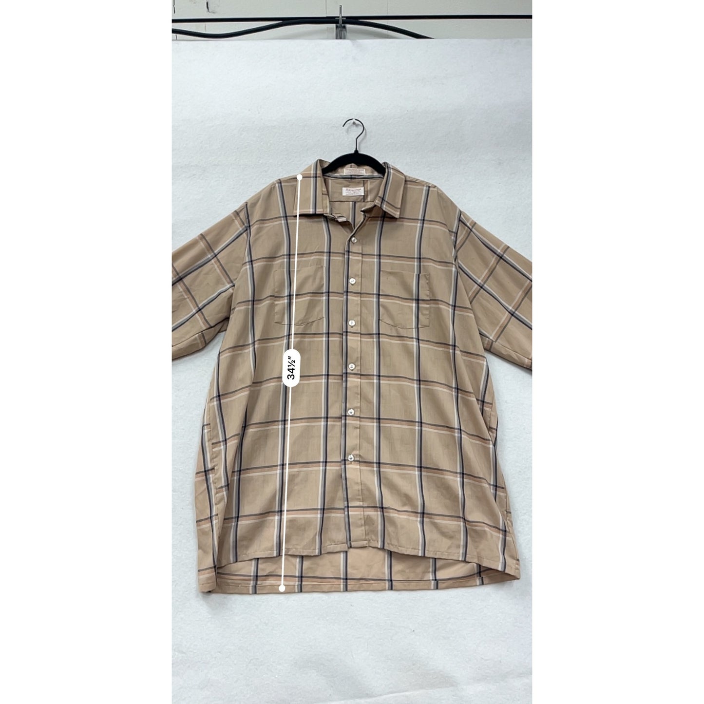 Vintage Sovereign 2XLT Plaid Button-Up Shirt #8435