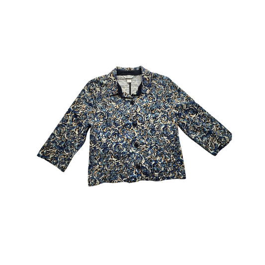 Christopher & Banks Womens Button-Up Floral Blazer #7690