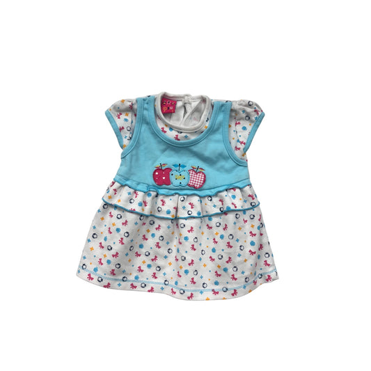 Baby Piu 3M Cotton Dress With Apple Embroidery #8604