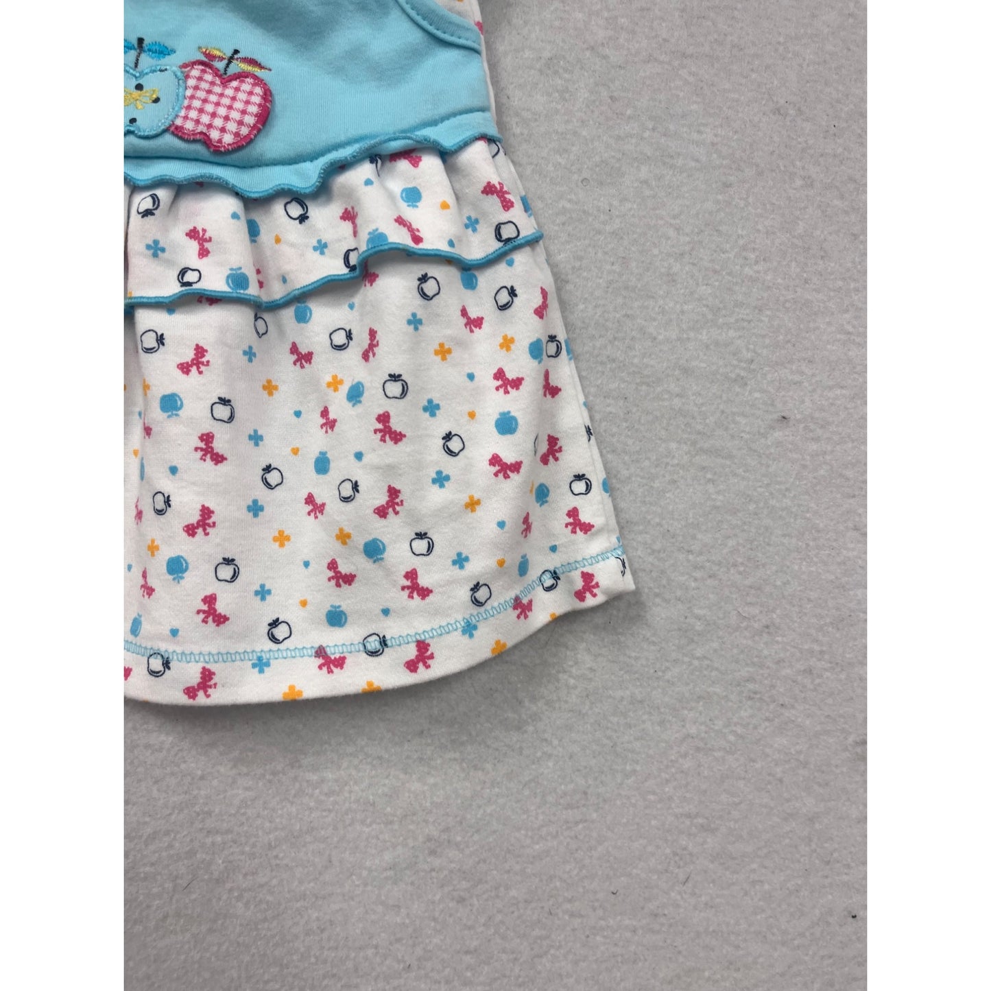 Baby Piu 3M Cotton Dress With Apple Embroidery #8604
