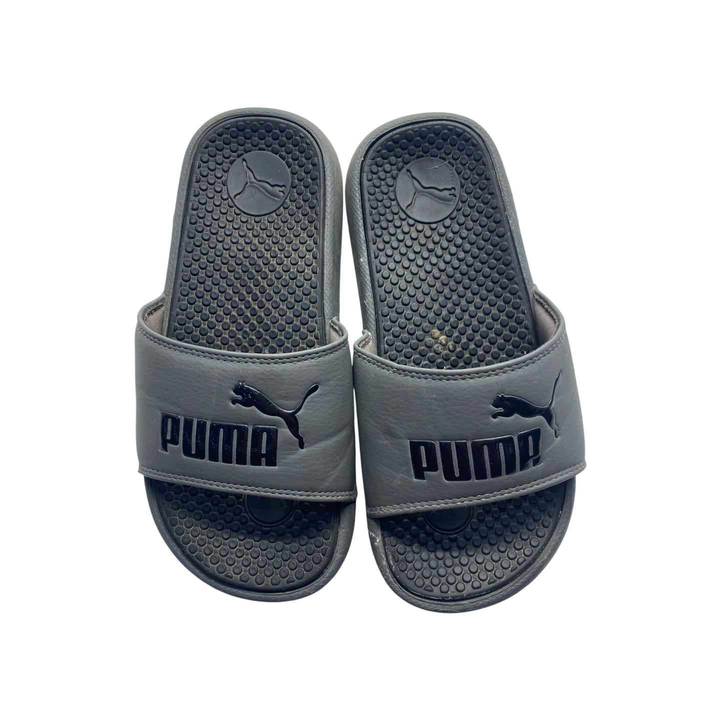 Kid Boy Grey Puma Slides #5449