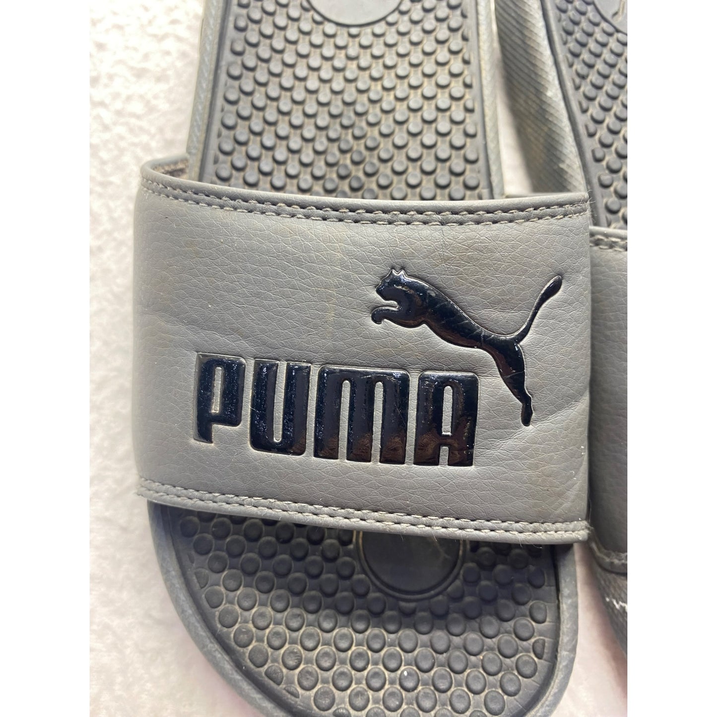 Kid Boy Grey Puma Slides #5449