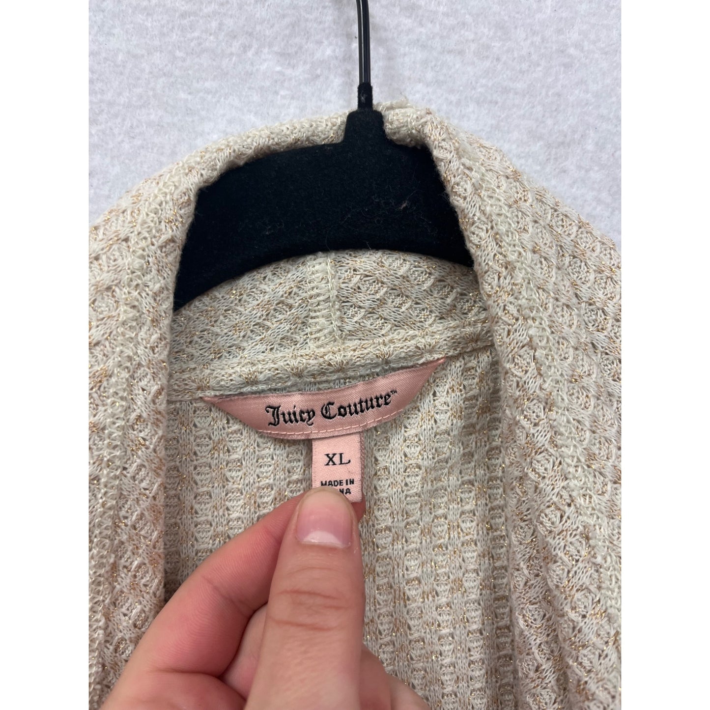 Juicy Couture Womens Beige Lightweight Open Front Cardigan XL #8240
