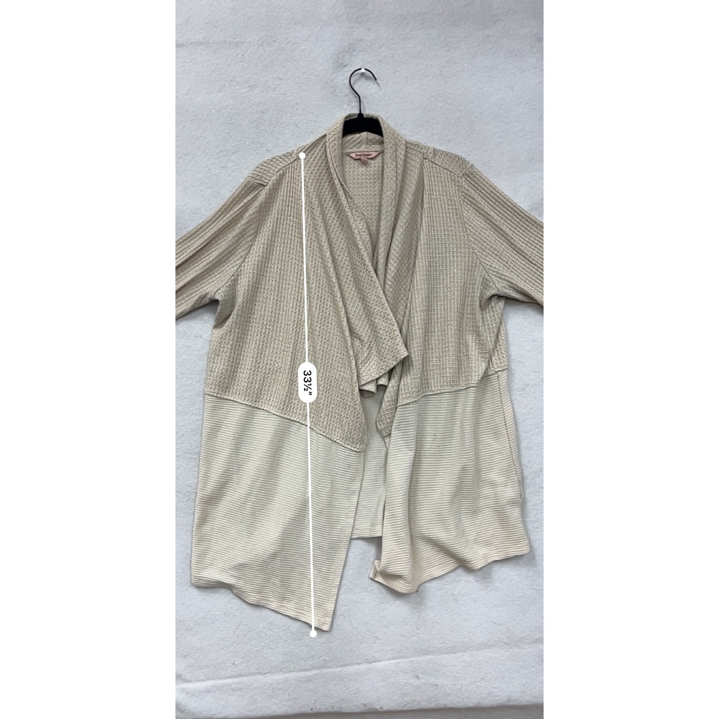 Juicy Couture Womens Beige Lightweight Open Front Cardigan XL #8240