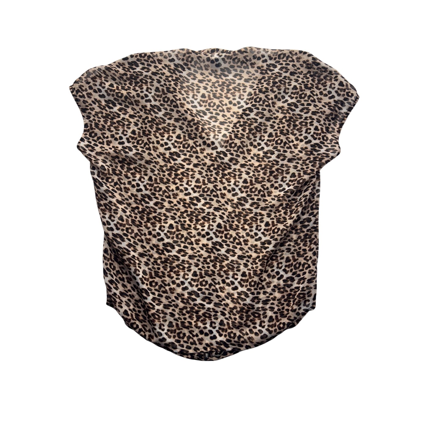 Victorias Secret Leopard Print Blouse XS V-Neck Short Sleeve #9099