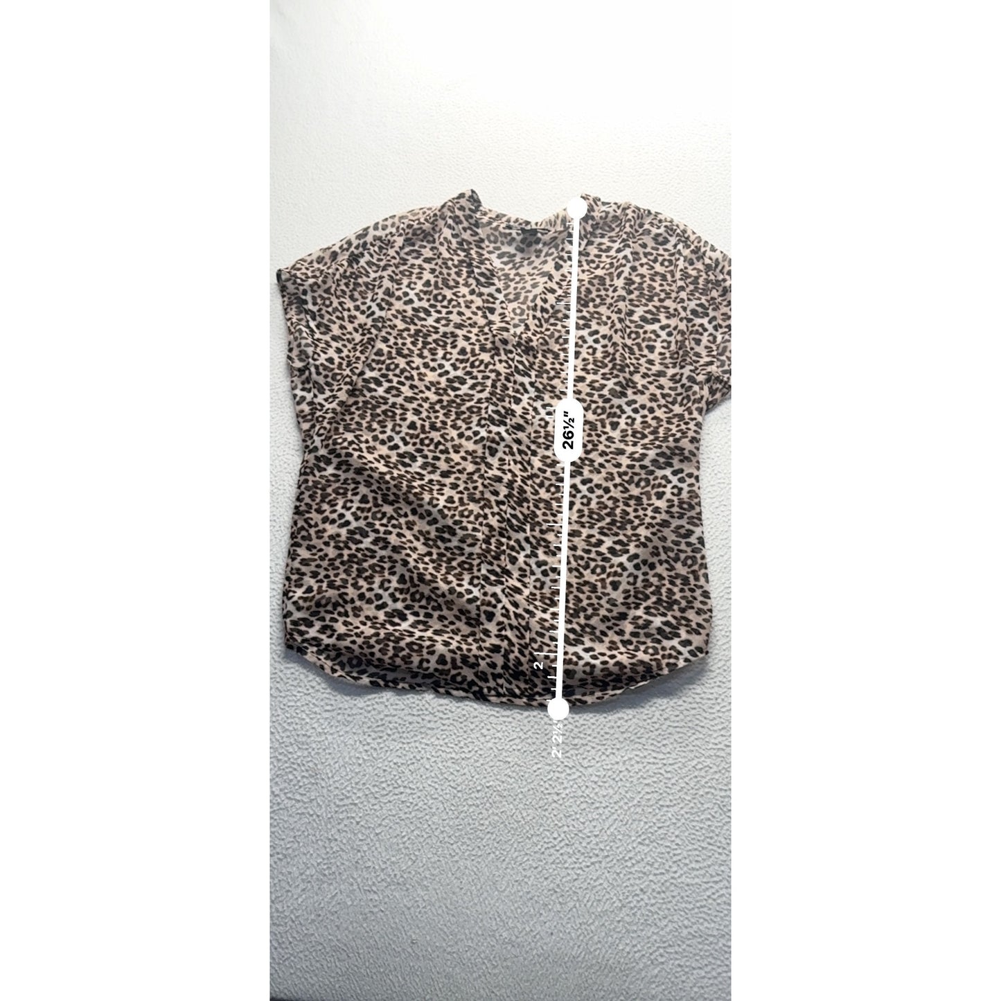 Victorias Secret Leopard Print Blouse XS V-Neck Short Sleeve #9099
