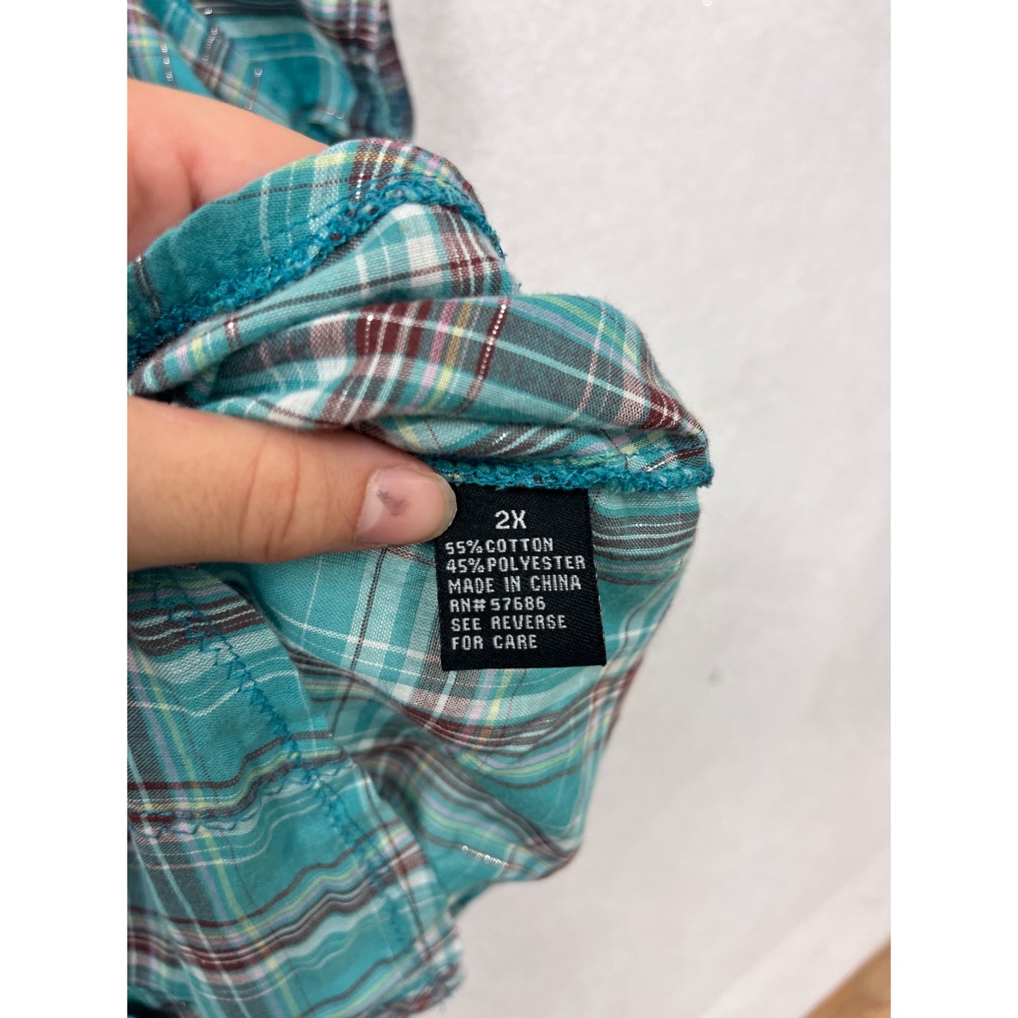 Paper Tee Plaid Button-Up Shirt 2X #497A
