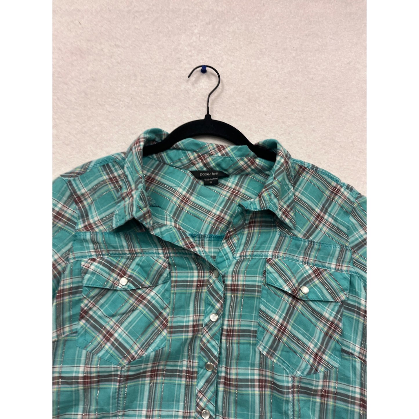 Paper Tee Plaid Button-Up Shirt 2X #497A