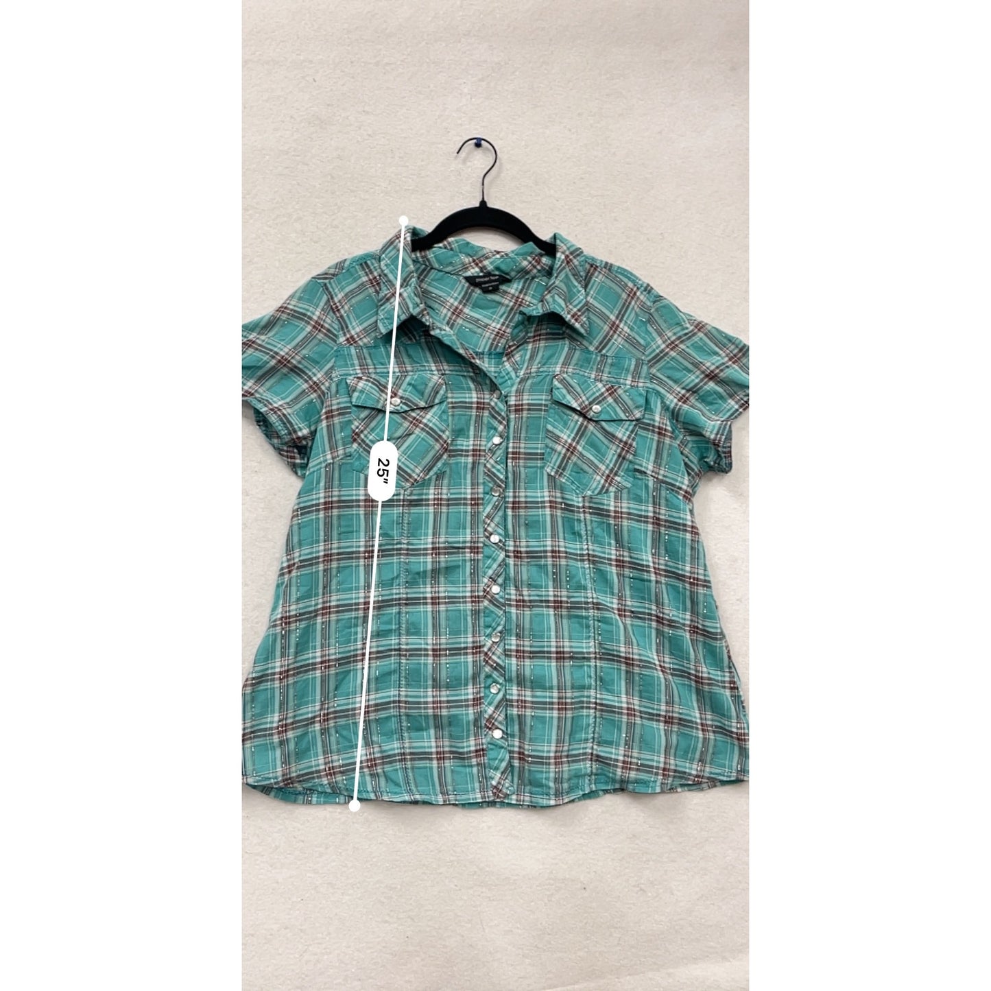 Paper Tee Plaid Button-Up Shirt 2X #497A