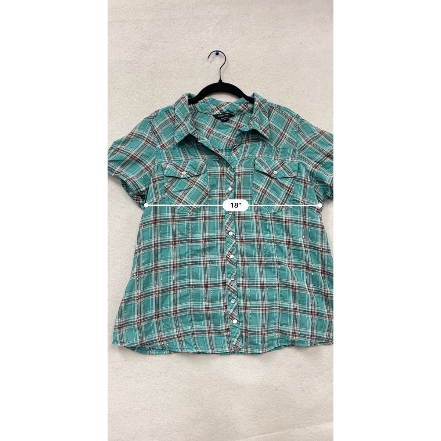 Paper Tee Plaid Button-Up Shirt 2X #497A