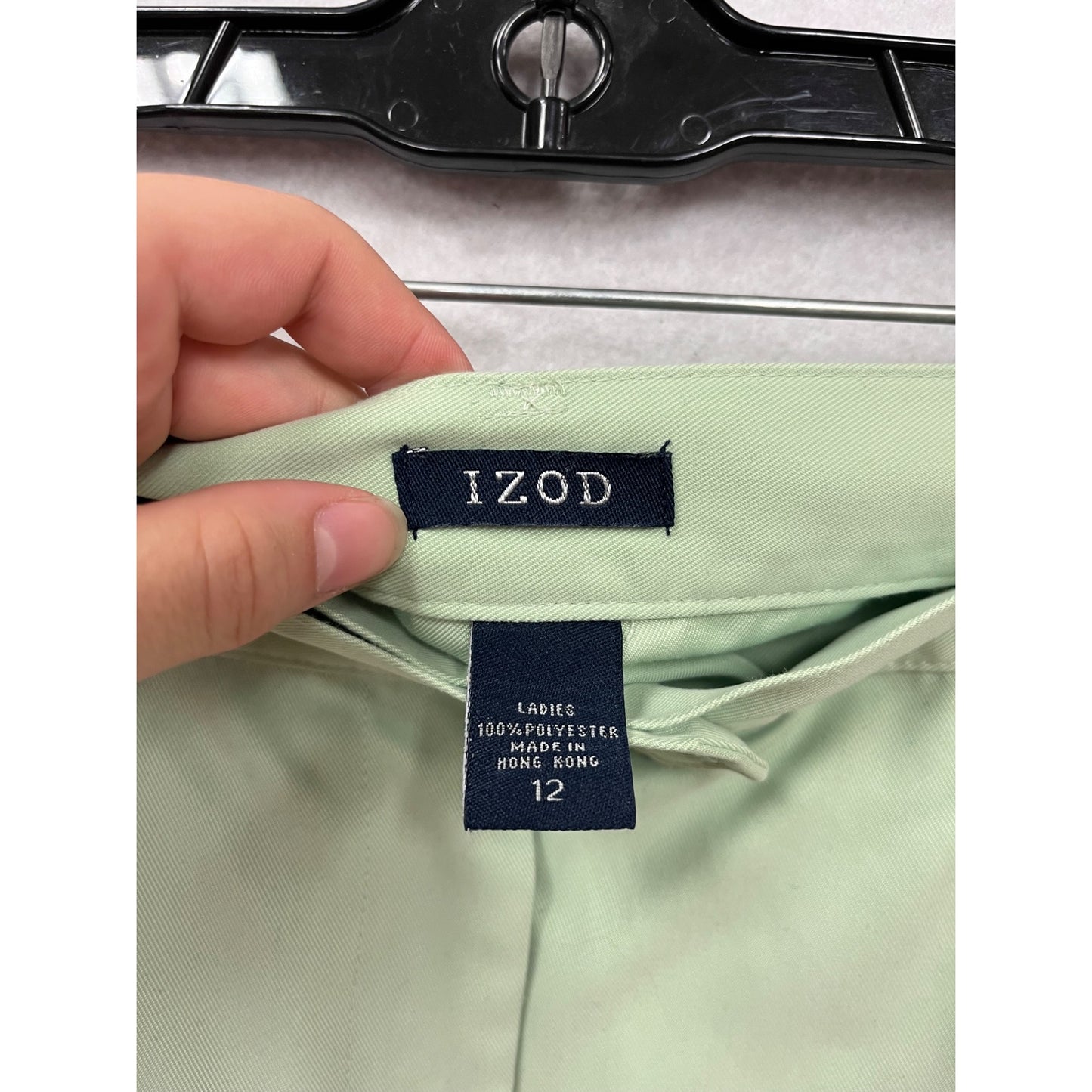 Izod Mint Green High-Waisted Pleated Shorts Size 12 #563A