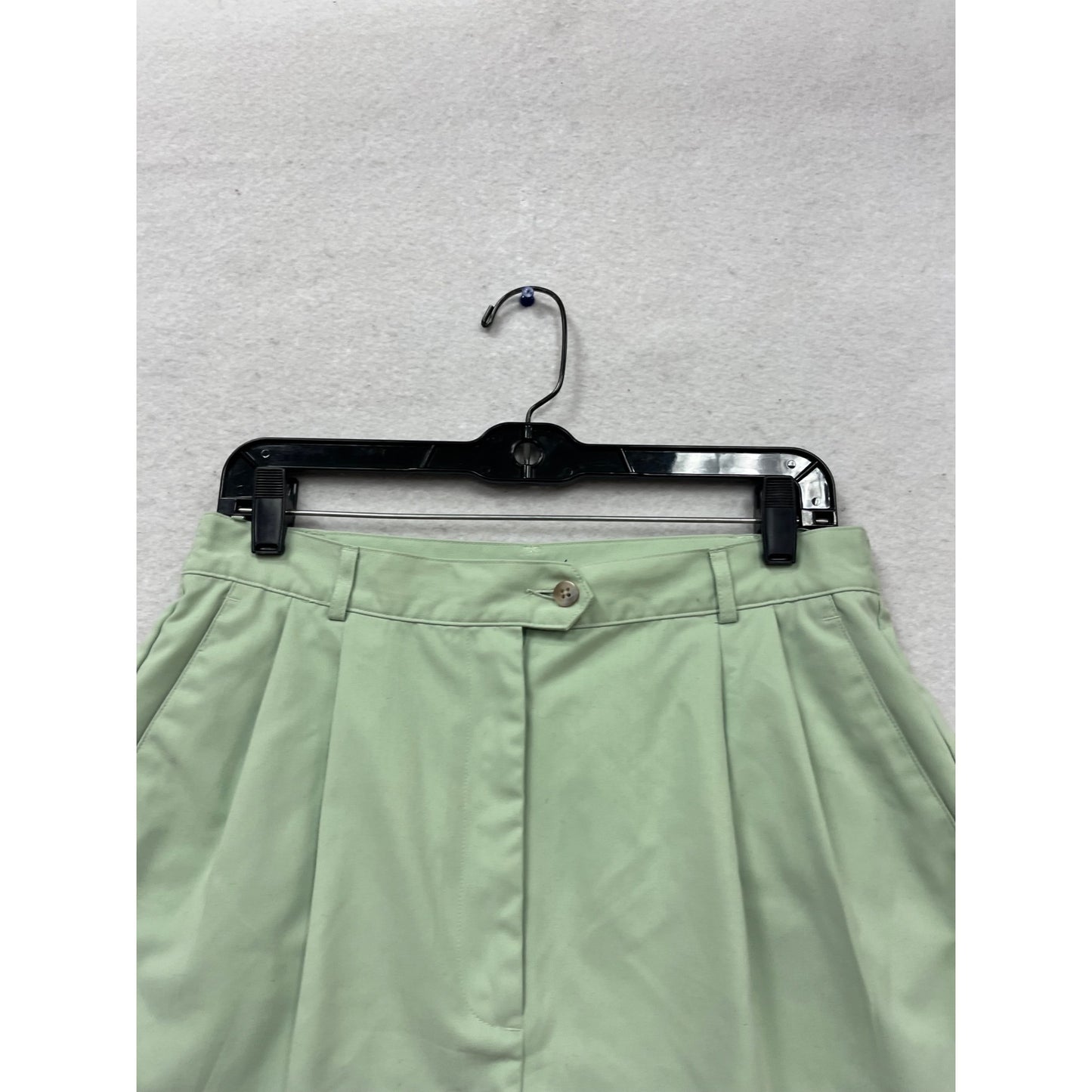 Izod Mint Green High-Waisted Pleated Shorts Size 12 #563A