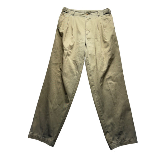 Vintage Mens Company Khaki Pleated Chino Trousers Waist 30 Inseam 31 #7952