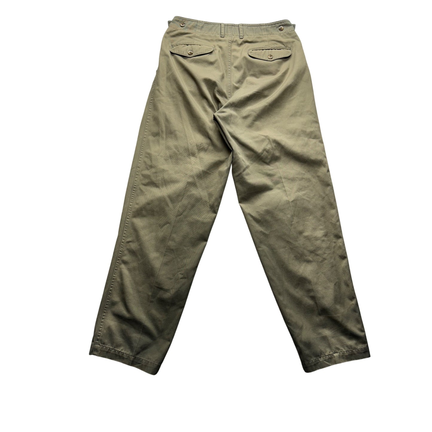 Vintage Mens Company Khaki Pleated Chino Trousers Waist 30 Inseam 31 #7952