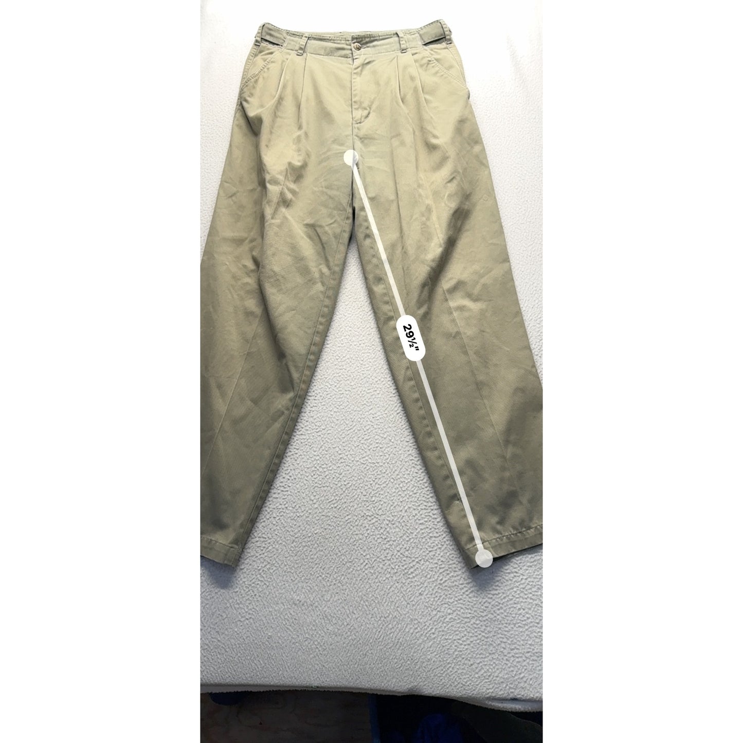 Vintage Mens Company Khaki Pleated Chino Trousers Waist 30 Inseam 31 #7952