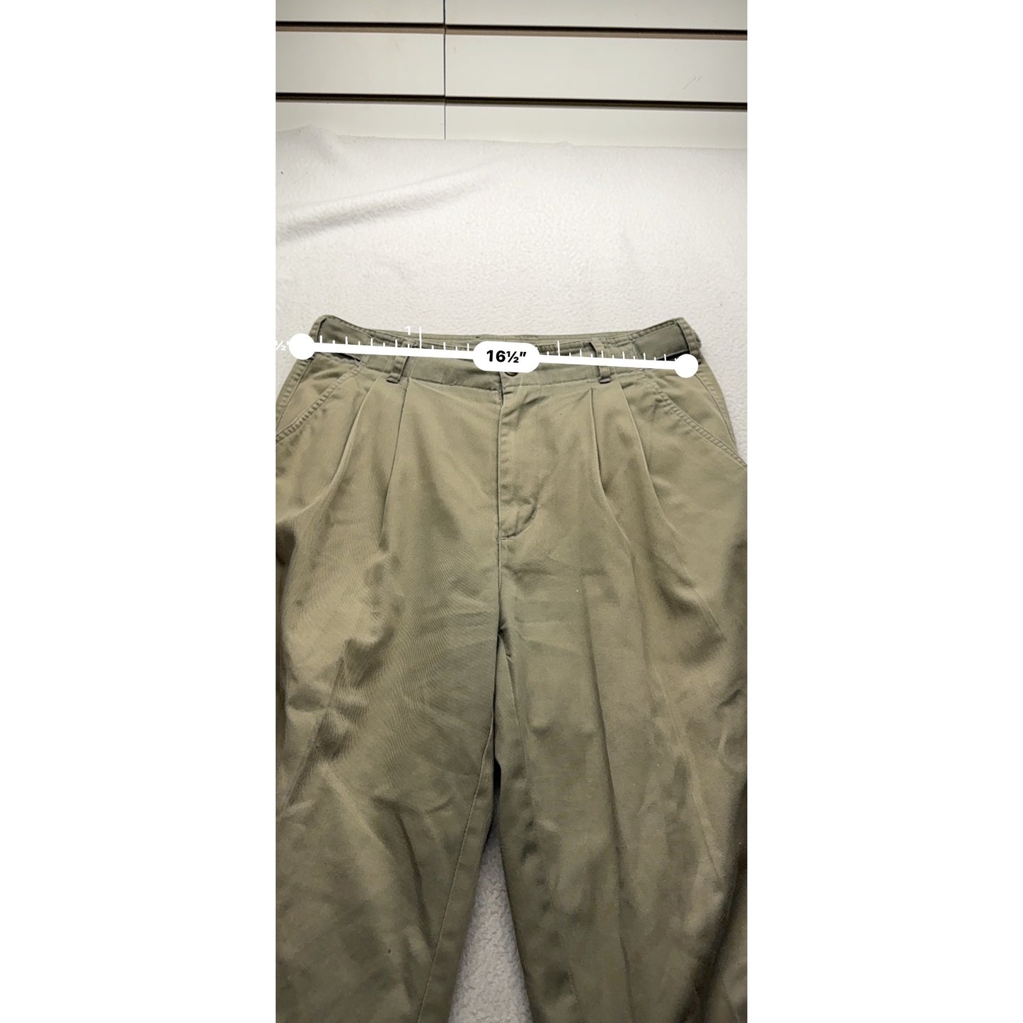 Vintage Mens Company Khaki Pleated Chino Trousers Waist 30 Inseam 31 #7952