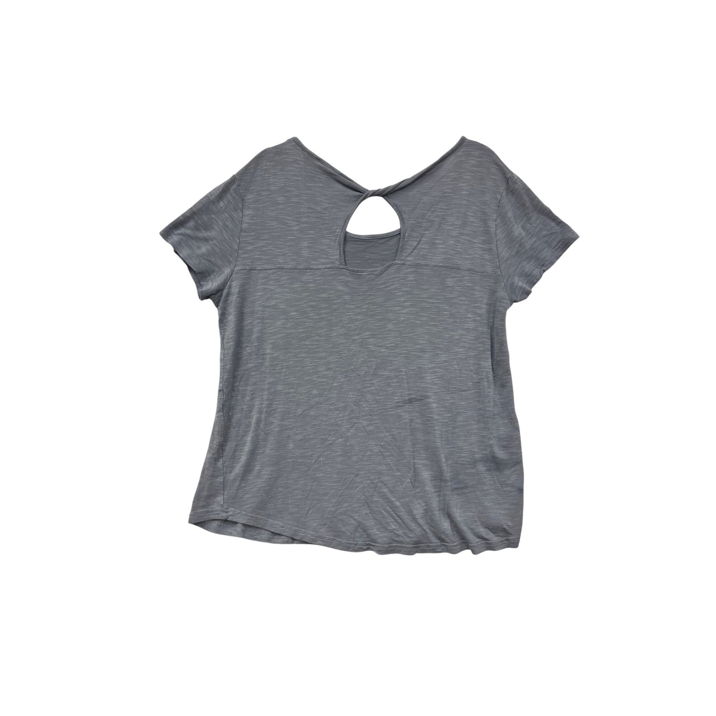 Stillwater Gray Keyhole Back Short-Sleeve Top L #8713