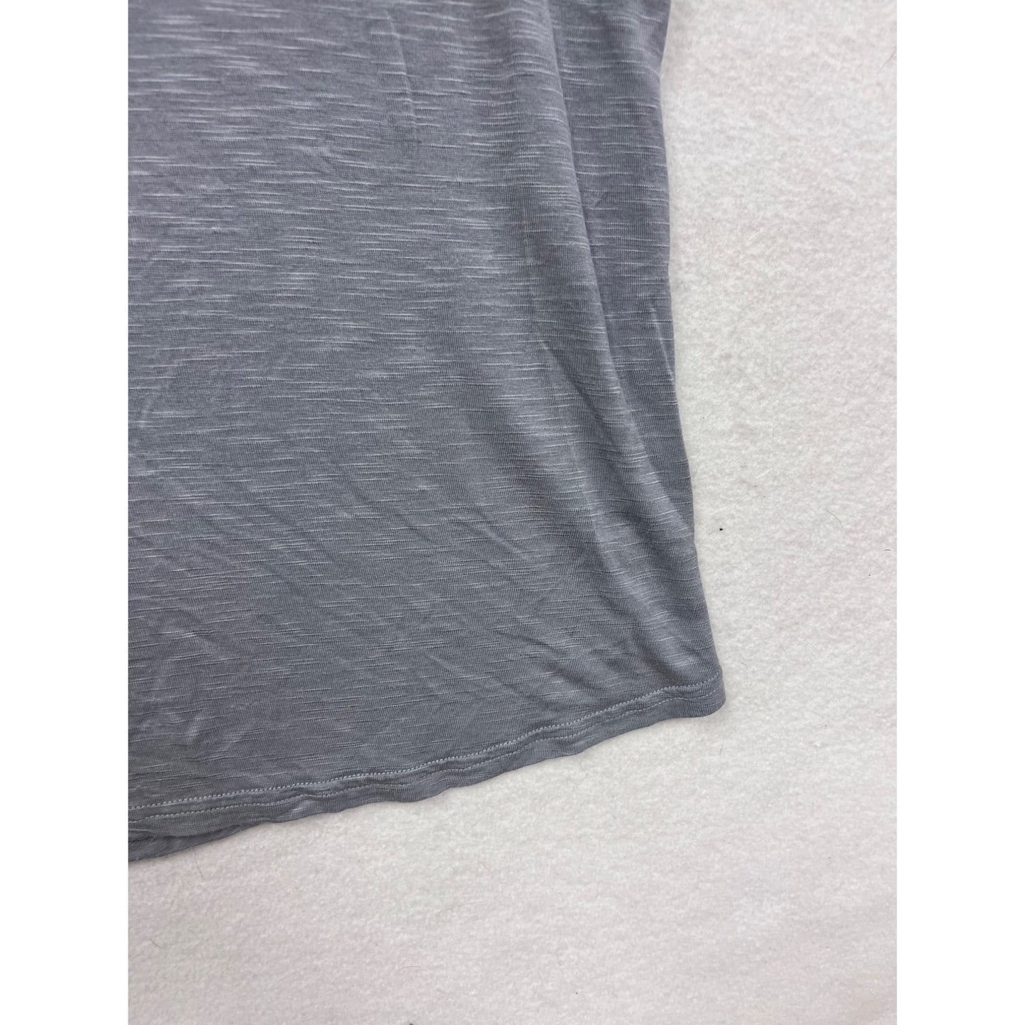 Stillwater Gray Keyhole Back Short-Sleeve Top L #8713