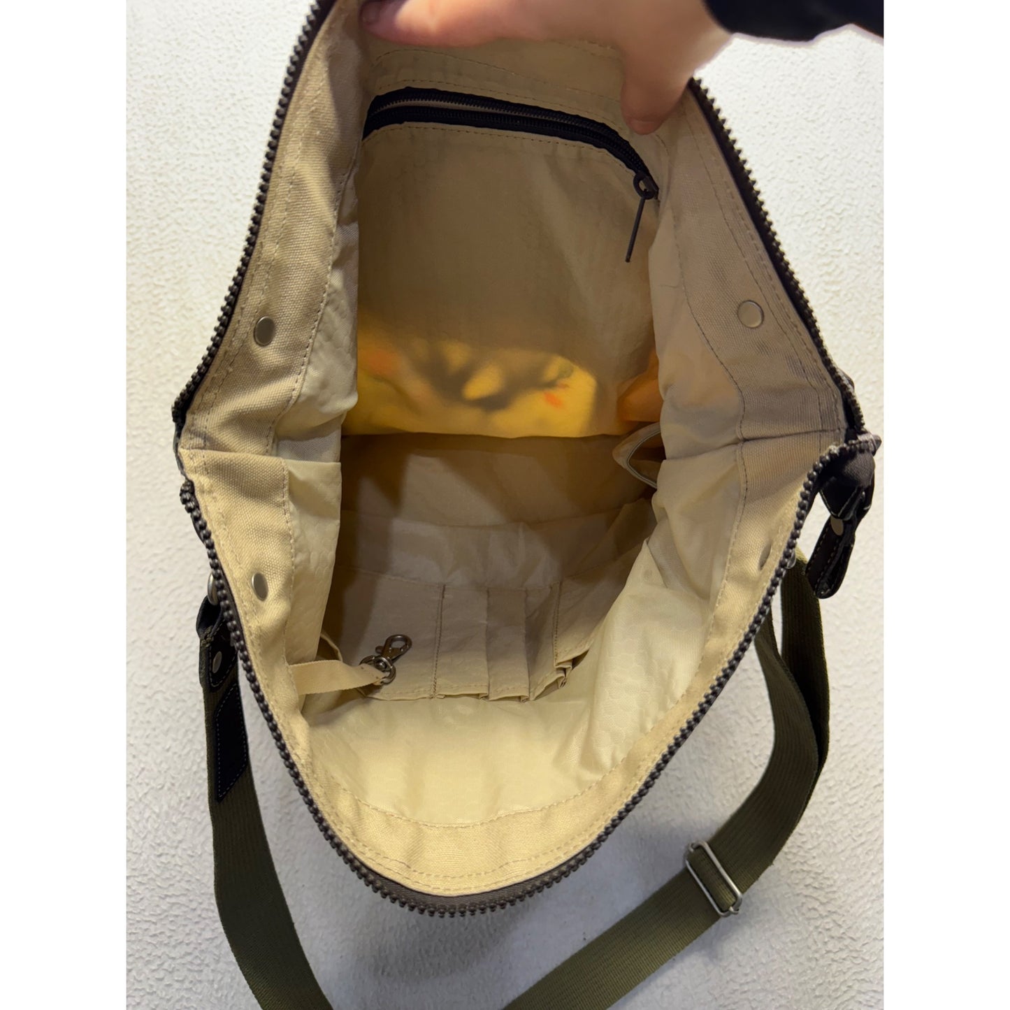 Sherpani Canvas Tote Bag With Tree & Bird Design Zip Closure Adjustable #9714