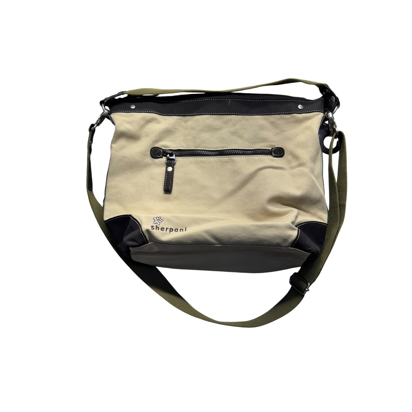 Sherpani Canvas Tote Bag With Tree & Bird Design Zip Closure Adjustable #9714